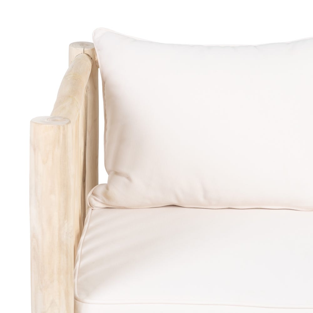 Lolahome Sofá 2 Plazas De Troncos De Madera De Teca Natural De 131x80x77 Cm