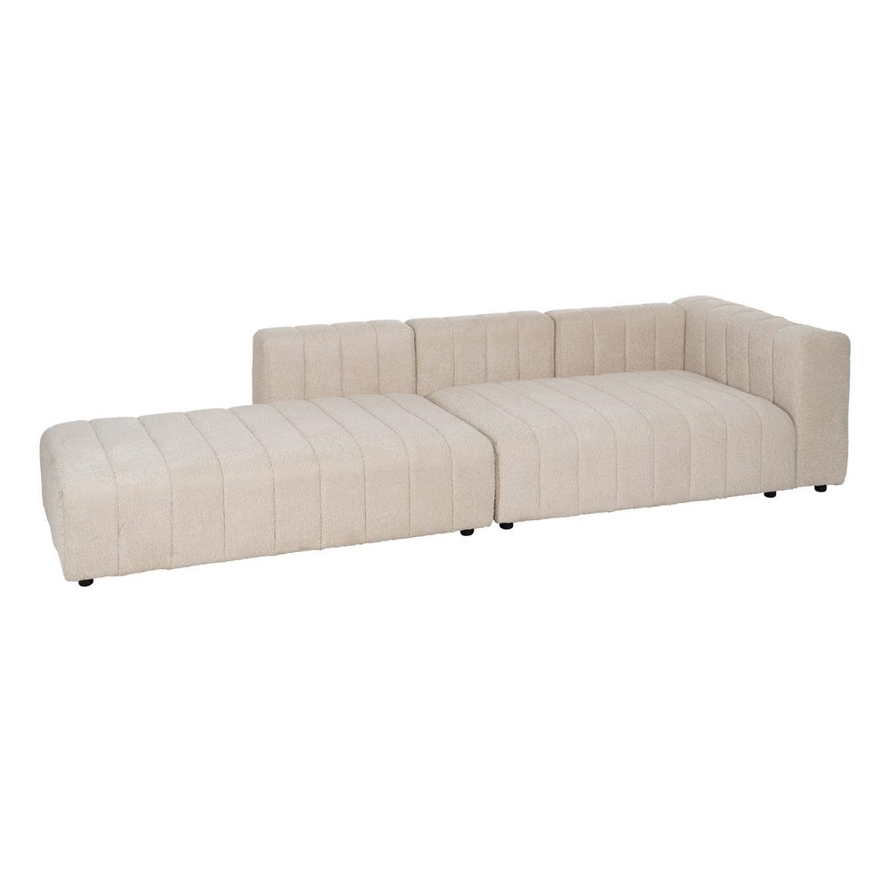 Lolahome Sofá 2 Plazas Modular Esquina Beige De Tela De Borreguito De 150 Cm