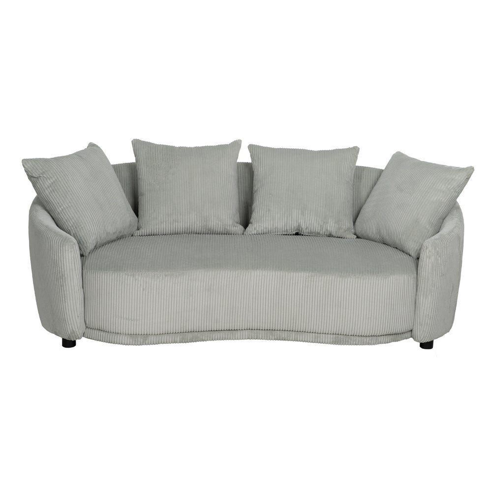 Lolahome Sofá De 3 Plazas Curvo De Pana Con Cojines