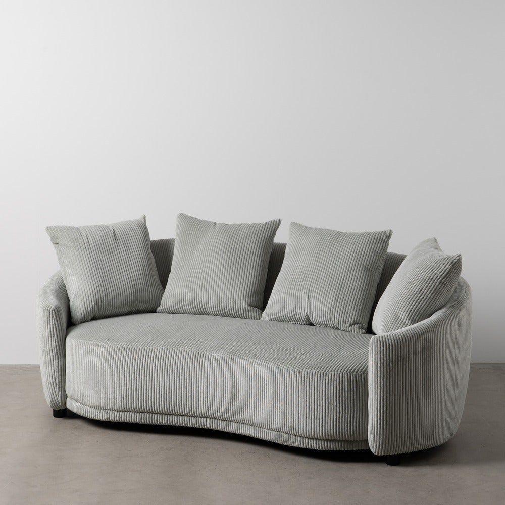 Lolahome Sofá De 3 Plazas Curvo De Pana Con Cojines