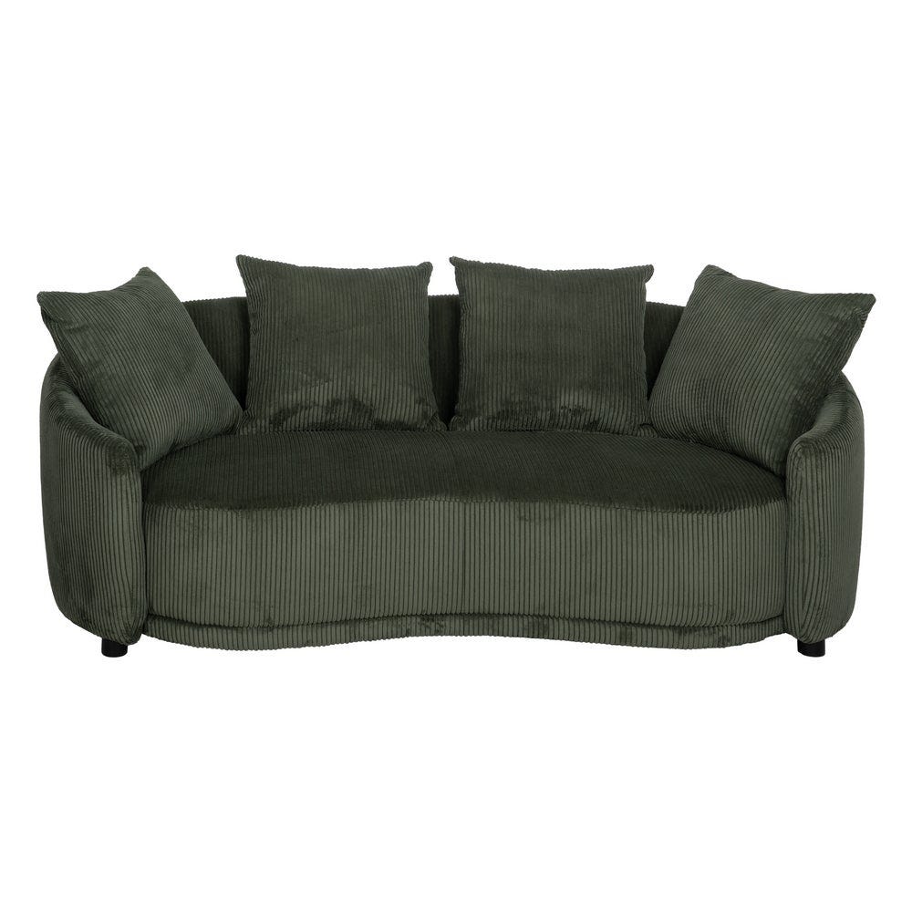 Lolahome Sofá De 3 Plazas Curvo De Pana Con Cojines