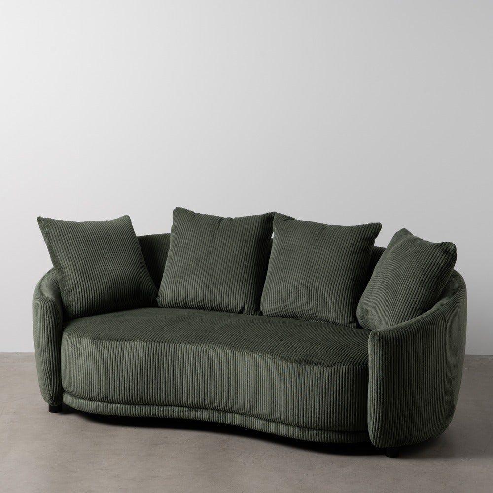 Lolahome Sofá De 3 Plazas Curvo De Pana Con Cojines