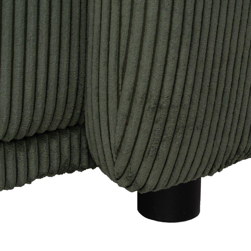 lolahome Sofá de 3 plazas curvo de pana con cojines