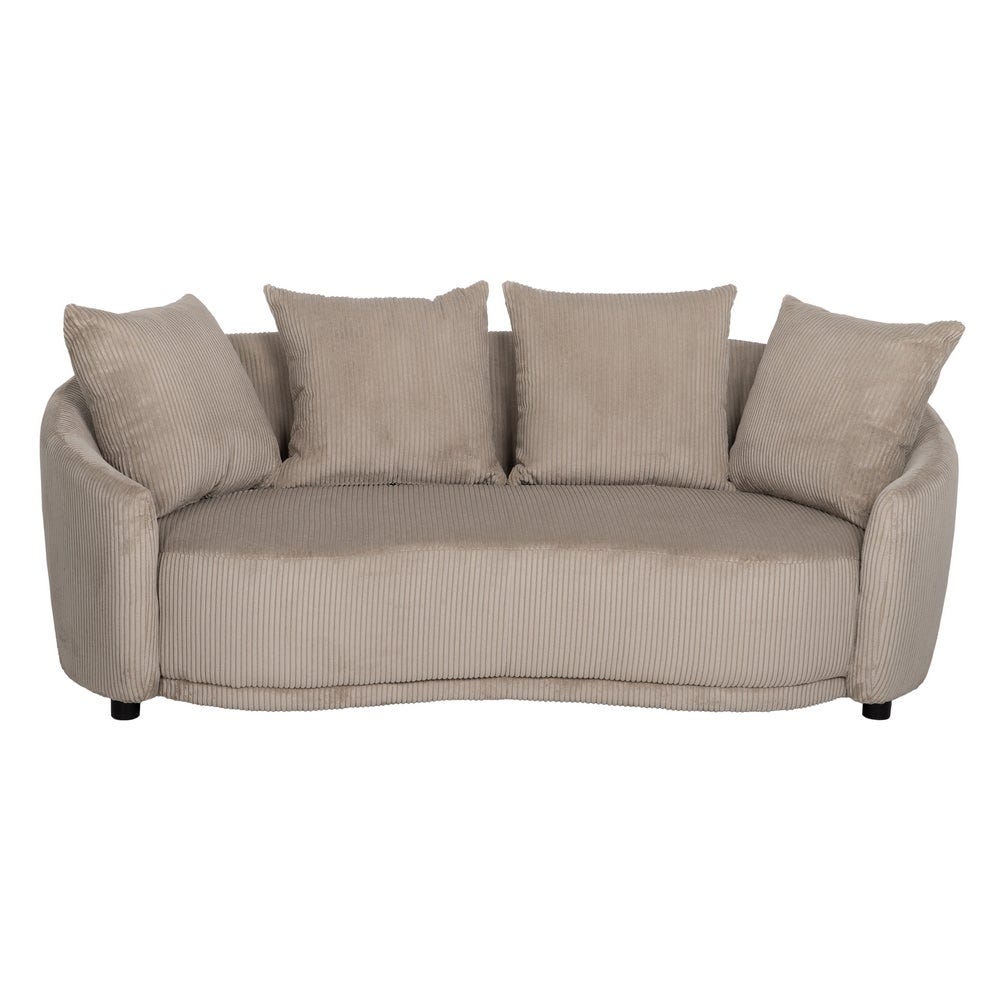 Lolahome Sofá De 3 Plazas Curvo De Pana Con Cojines