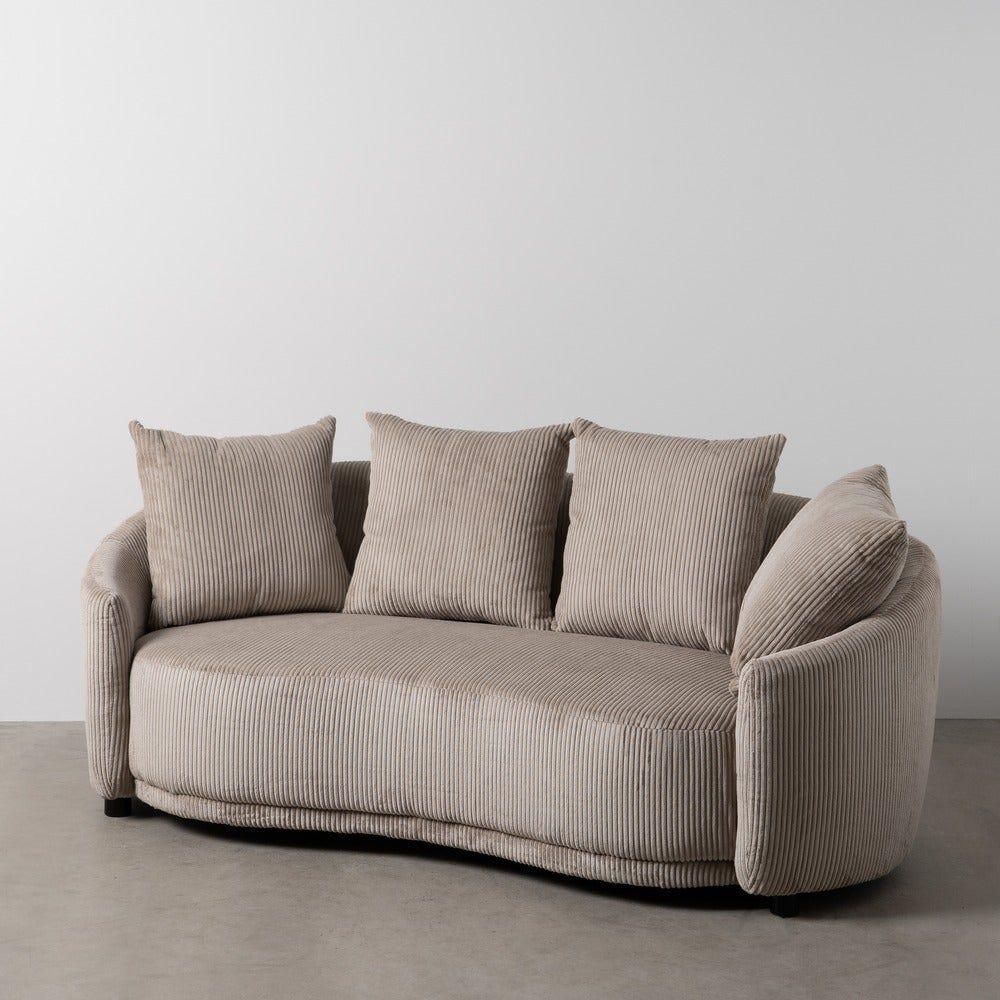 Lolahome Sofá De 3 Plazas Curvo De Pana Con Cojines