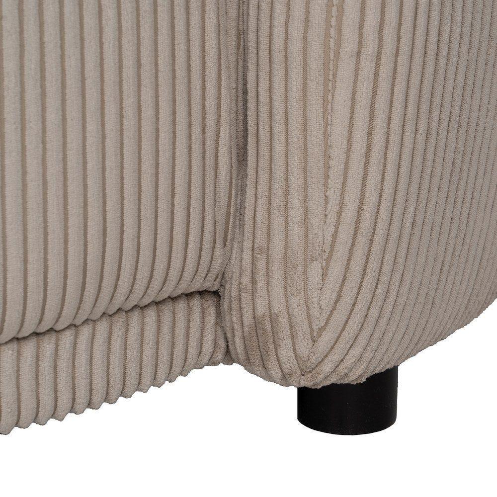 lolahome Sofá de 3 plazas curvo de pana con cojines