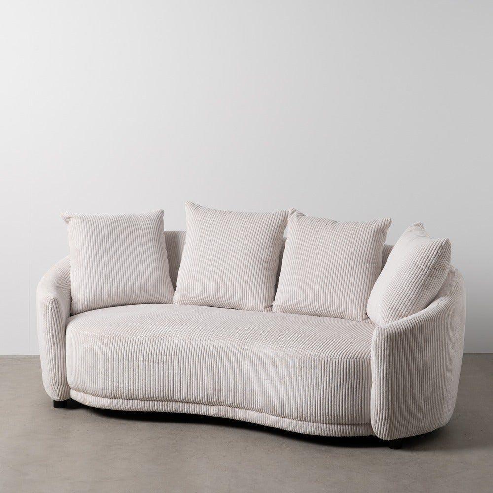 Lolahome Sofá De 3 Plazas Curvo De Pana Con Cojines