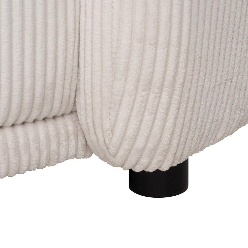 lolahome Sofá de 3 plazas curvo de pana con cojines