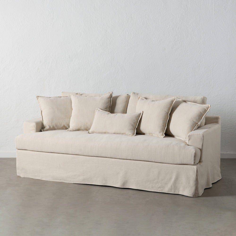 Lolahome Sofá De 3 Plazas Desenfundable De Lino Y Aldodón