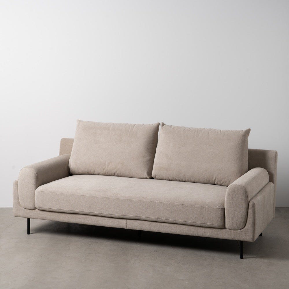 Lolahome Sofá De 3 Plazas Tapizado Taupe Con Cojines