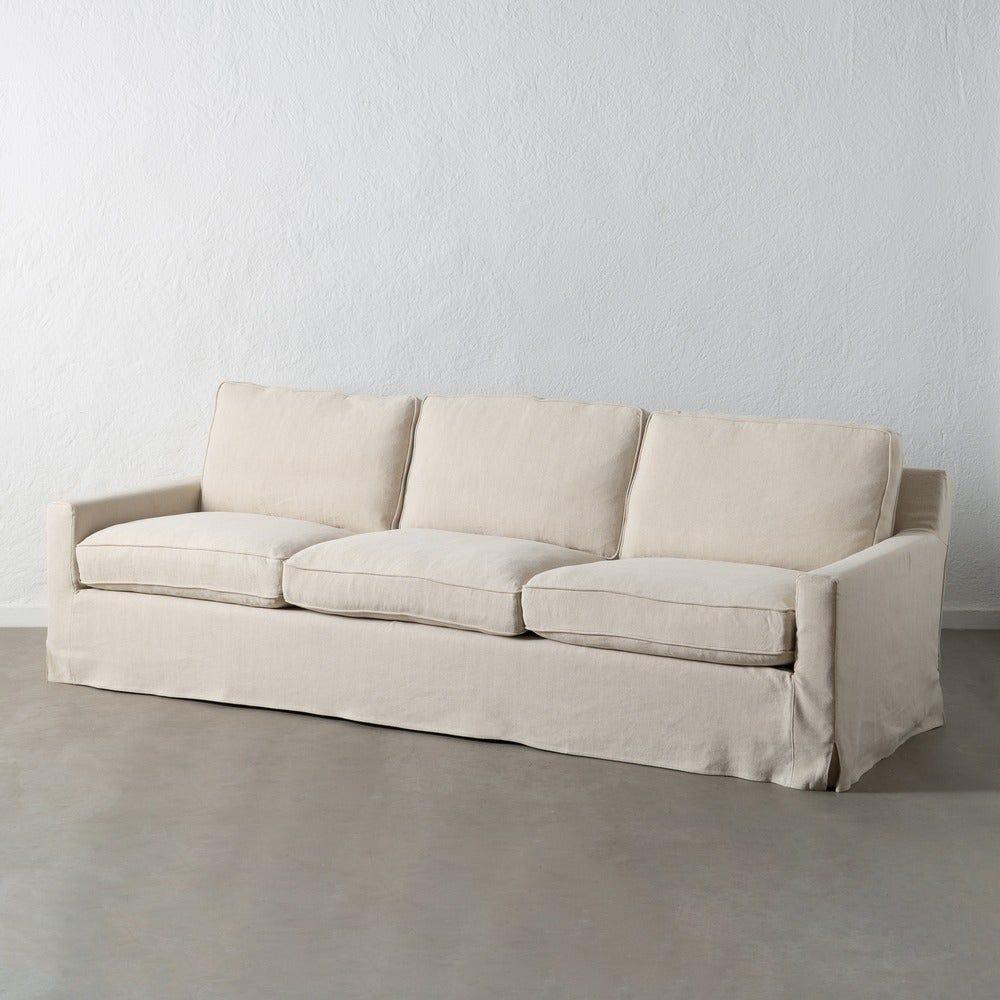 Lolahome Sofá De 4 Plazas Desenfundable De Lino Y Aldogón