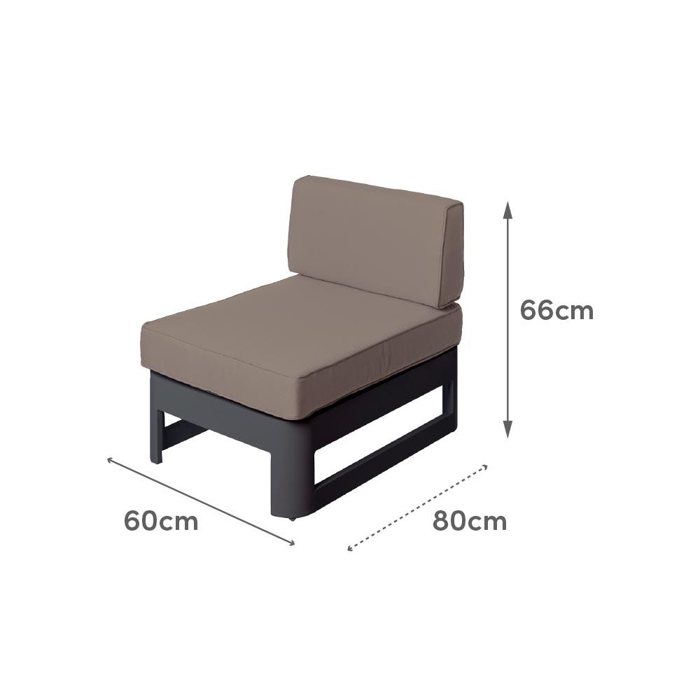 lolahome Sofá modular Aisha de aluminio de 60x80x66 cm