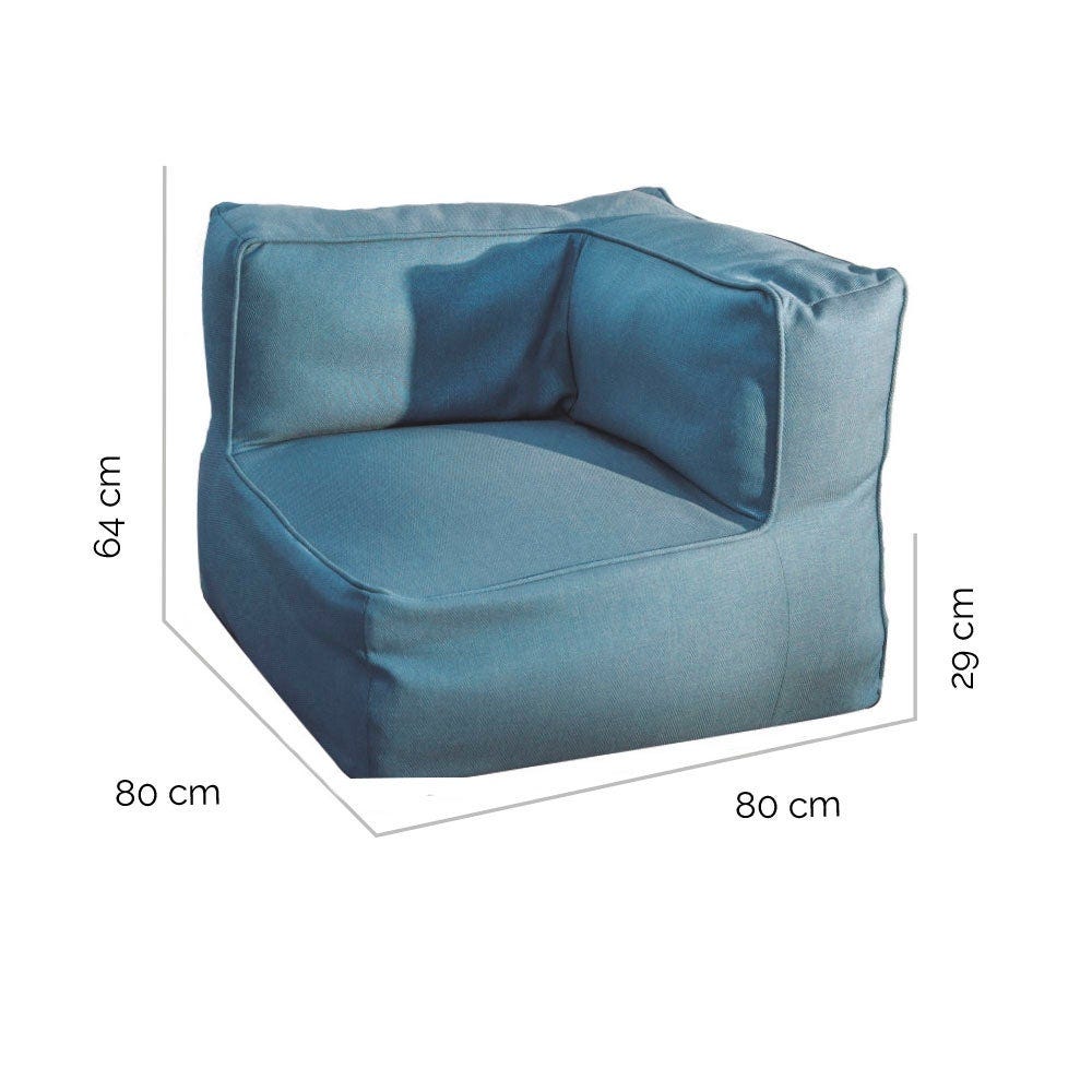 Lolahome Sofá Modular Esquinero De Jardín Gissele Azul De Tela De Olefin De 80x80x64 Cm