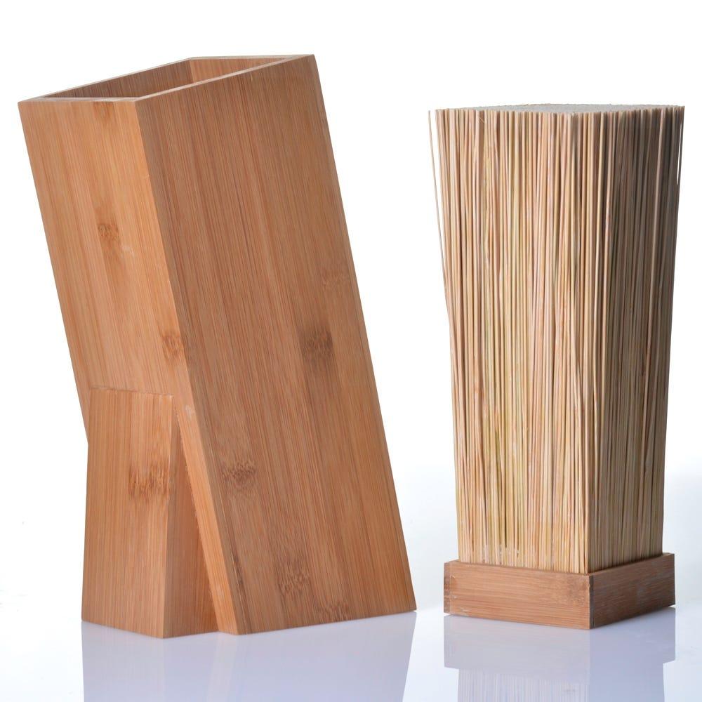 Lolahome Soporte Cuchillos Marrón Bambú De 10x13x26 Cm
