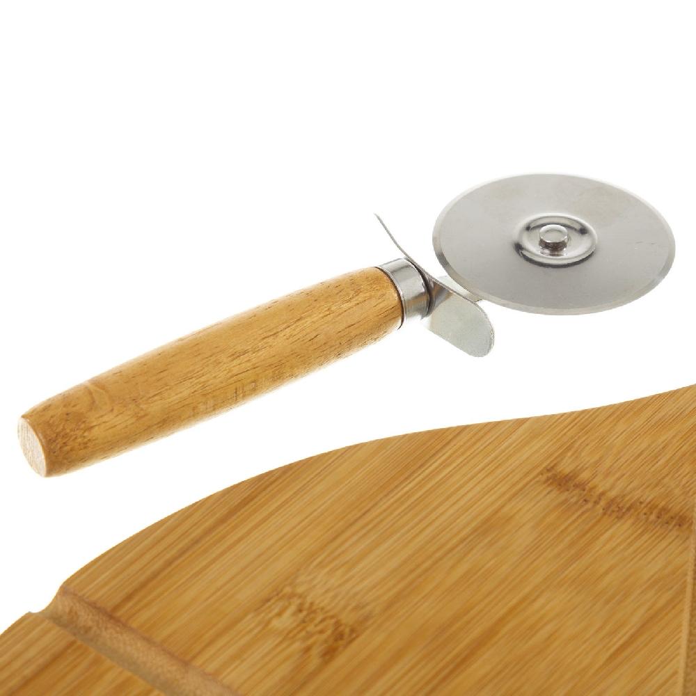 Lolahome Tabla De Cortar Redonda De Bambú Para Pizza De 32 Cm