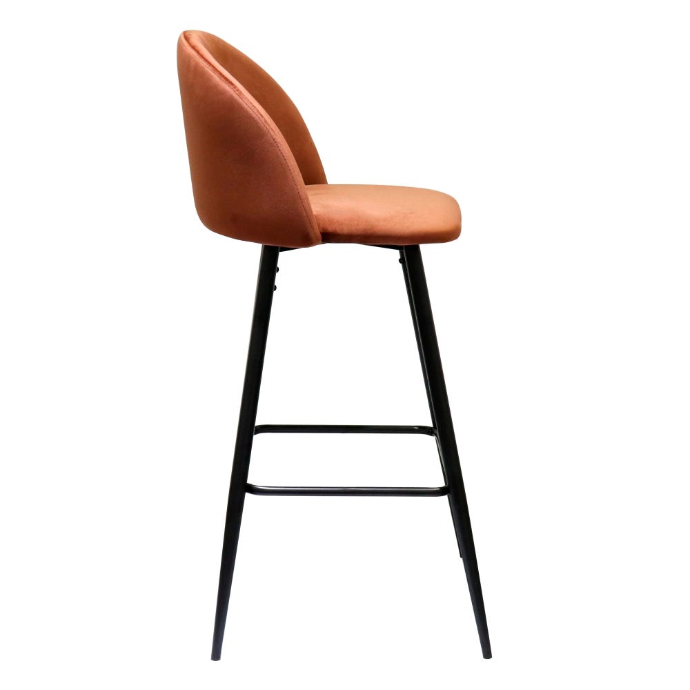 lolahome Taburete con respaldo de antelina y metal de 102 cm