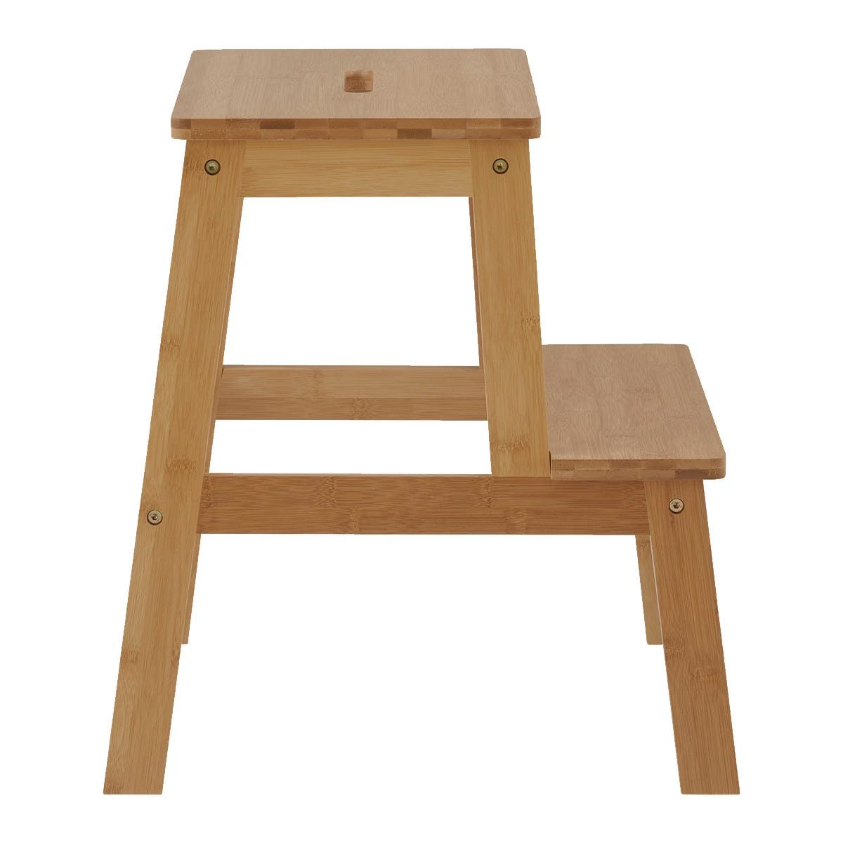 Lolahome Taburete Escalera De 2 Peldaños De Bambú Natural De 47 Cm