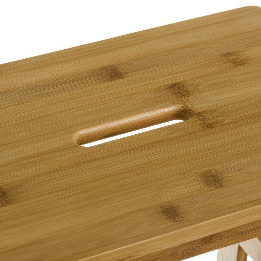 Lolahome Taburete Escalera De 2 Peldaños De Bambú Natural De 47 Cm