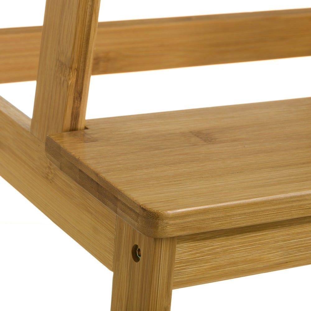 Lolahome Taburete Escalera De 2 Peldaños De Bambú Natural De 47 Cm