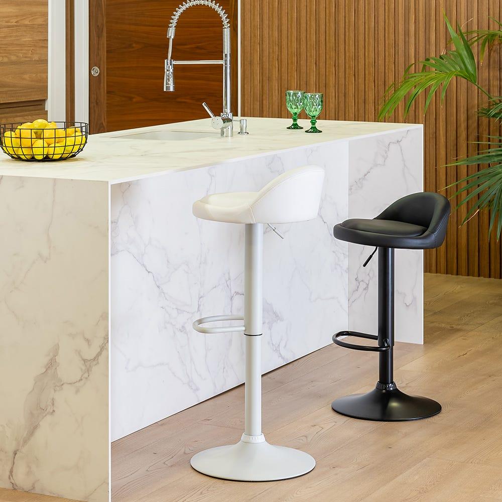 lolahome Taburete giratorio de polipiel de 72-92 cm