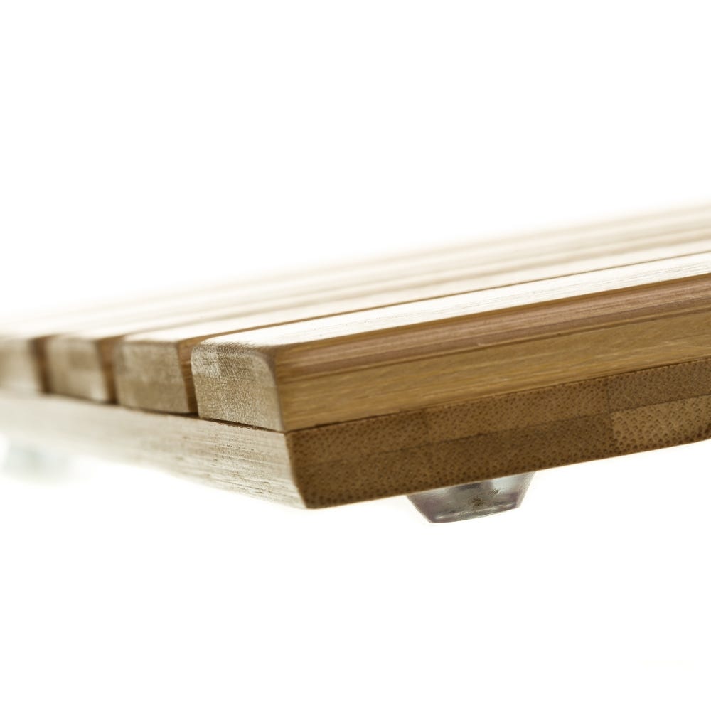 Lolahome Tarima De Ducha Antideslizante De Lamas De Bambú Natural De 35x53 Cm