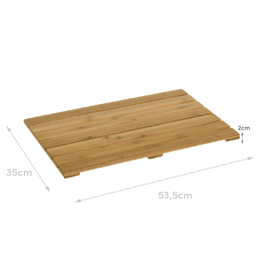 Lolahome Tarima De Ducha Antideslizante De Lamas De Bambú Natural De 35x53 Cm