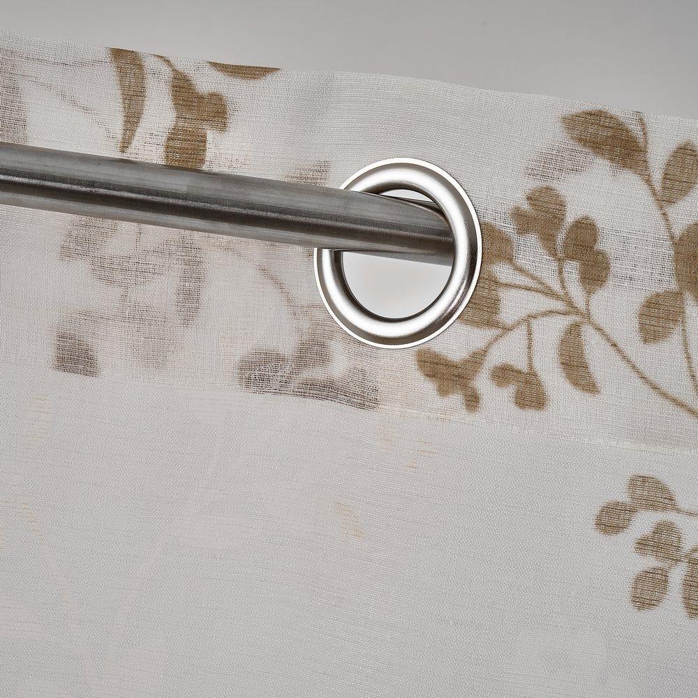 Lolahome Visillo Confeccionado De Flores Ocre De Tela De Poliéster De 140x260 Cm