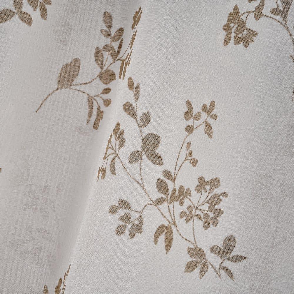 lolahome Visillo confeccionado de flores ocre de tela de poliéster de 140x260 cm