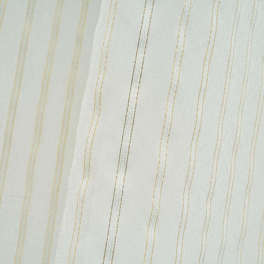 lolahome Visillo confeccionado de rayas blanco y dorado de tejido plano de 140x260 cm