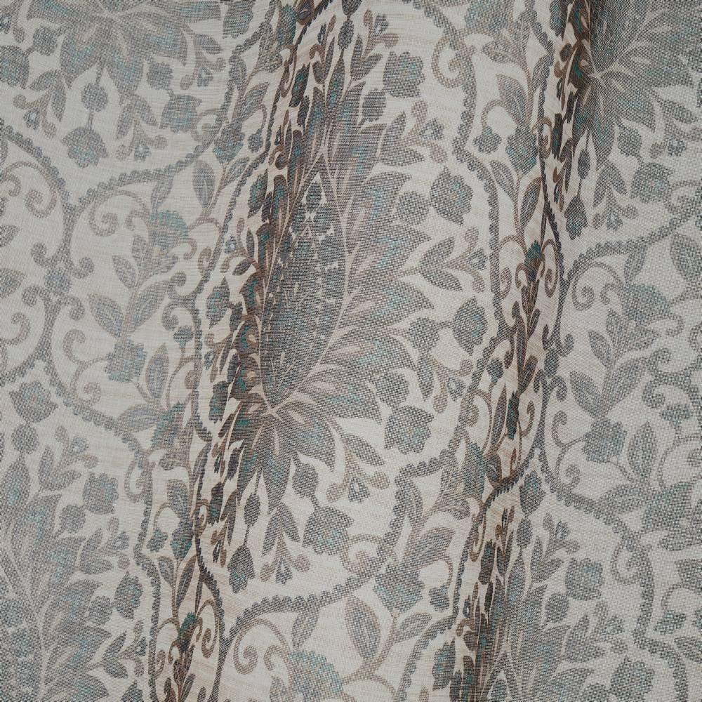 lolahome Visillo confeccionado estampado marrón de tela de poliéster de 140x260 cm