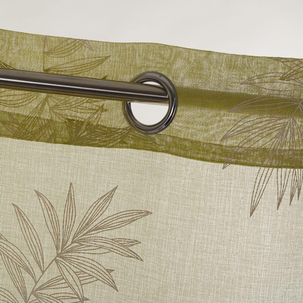 Lolahome Visillo De Hojas Confeccionado De Tela Verde De 260x140 Cm