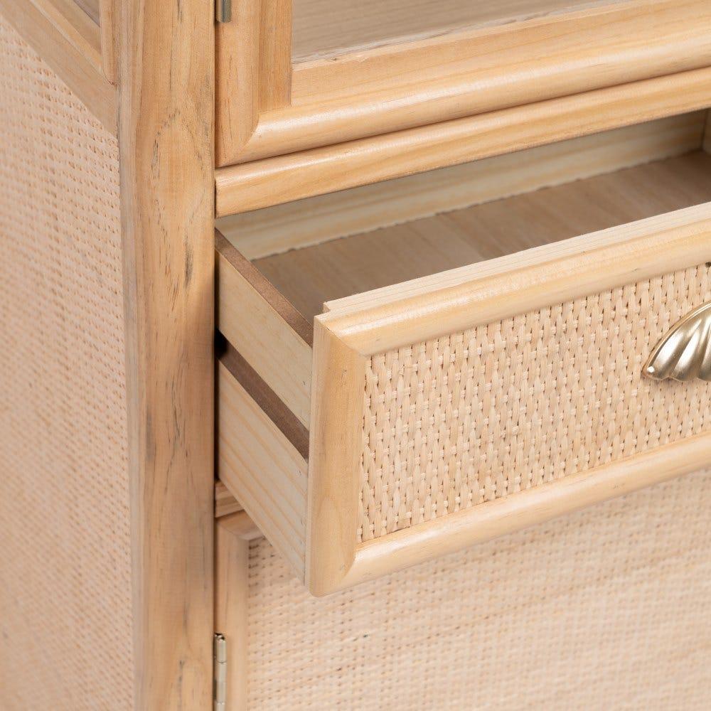 Lolahome Vitrina De Rejilla Natural De 47x34x170 Cm