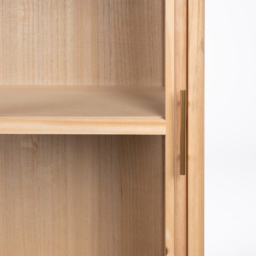 Lolahome Vitrina De Rejilla Natural De 47x34x170 Cm