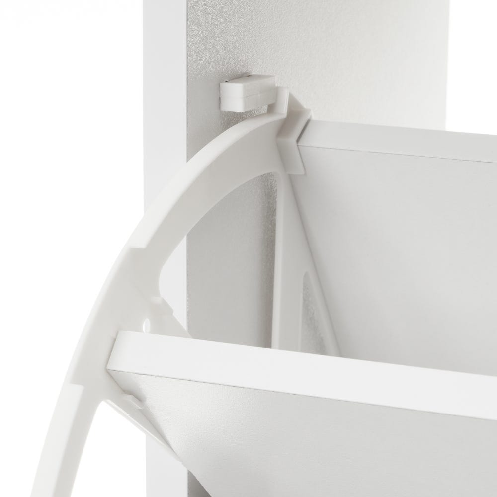 Lolahome Zapatero Blanco De Madera De 1 Cajón Y 2 Puertas Para 8 Pares De 60x24x80 Cm