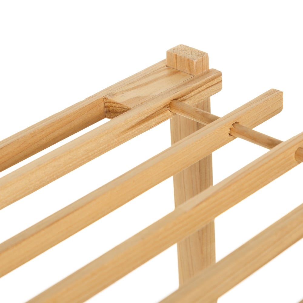 Lolahome Zapatero De Madera De Abeto Natural Claro Con 2 Estantes De 64x26x29 Cm