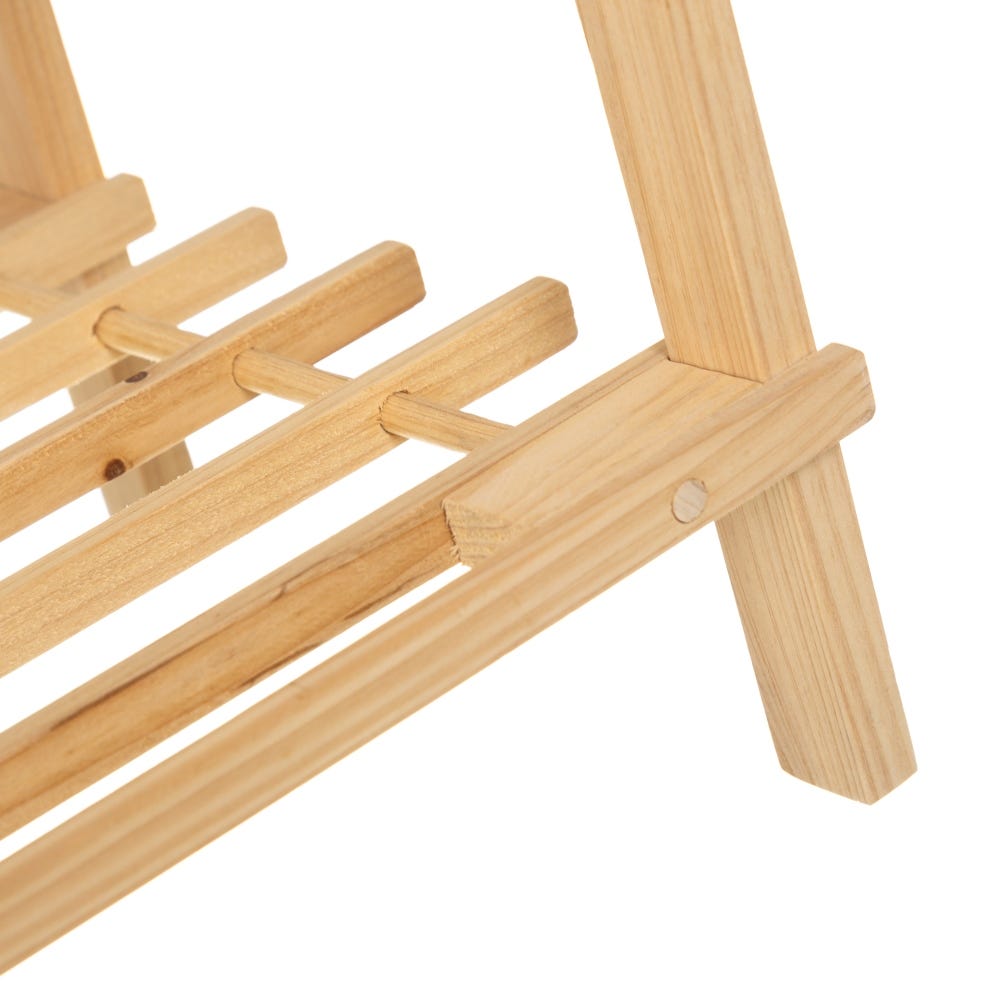 Lolahome Zapatero De Madera De Abeto Natural Claro Con 2 Estantes De 64x26x29 Cm