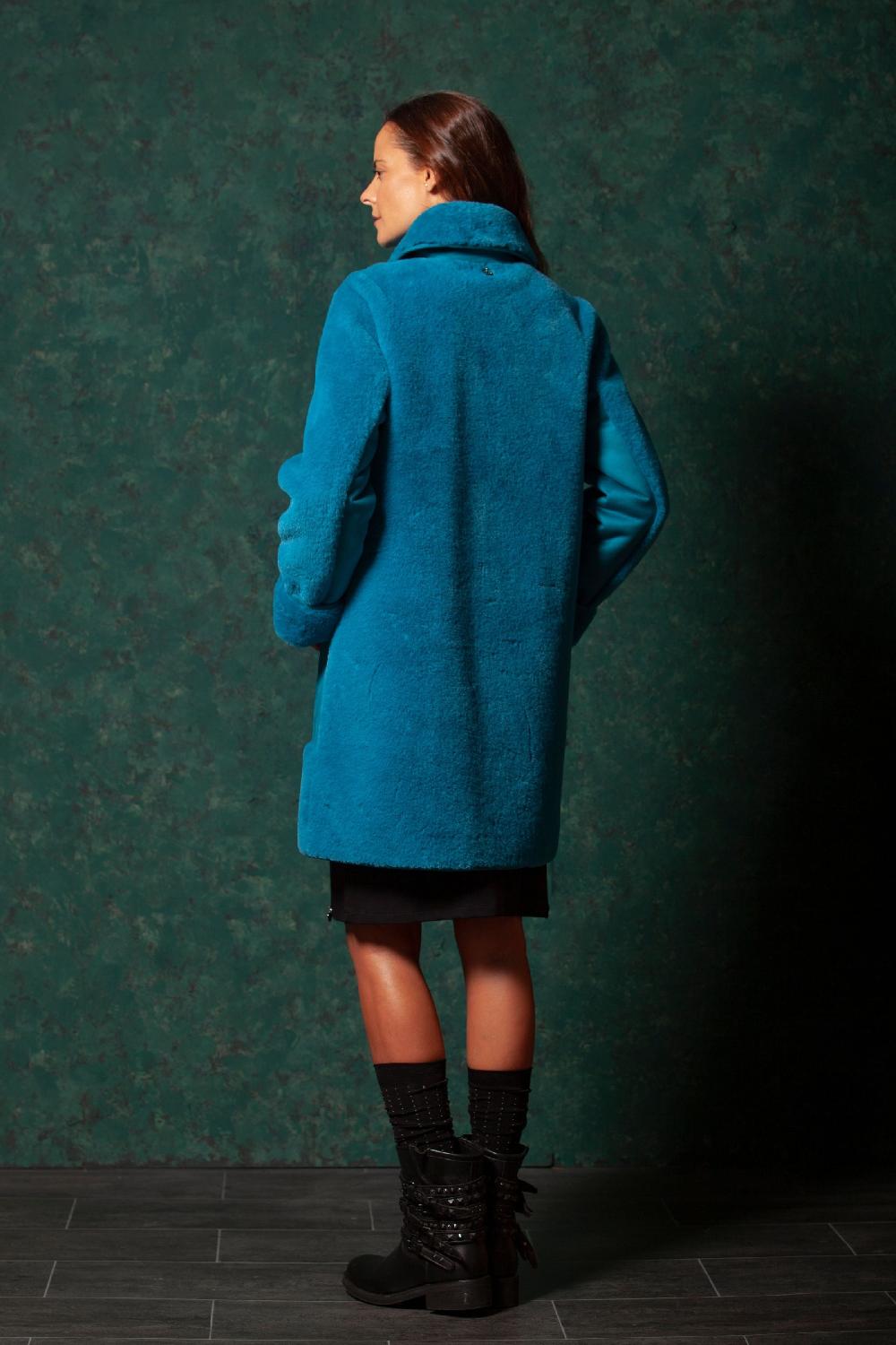 Lolitas&l Abrigo Azul Turquesa Largo Pelo LolitasyL