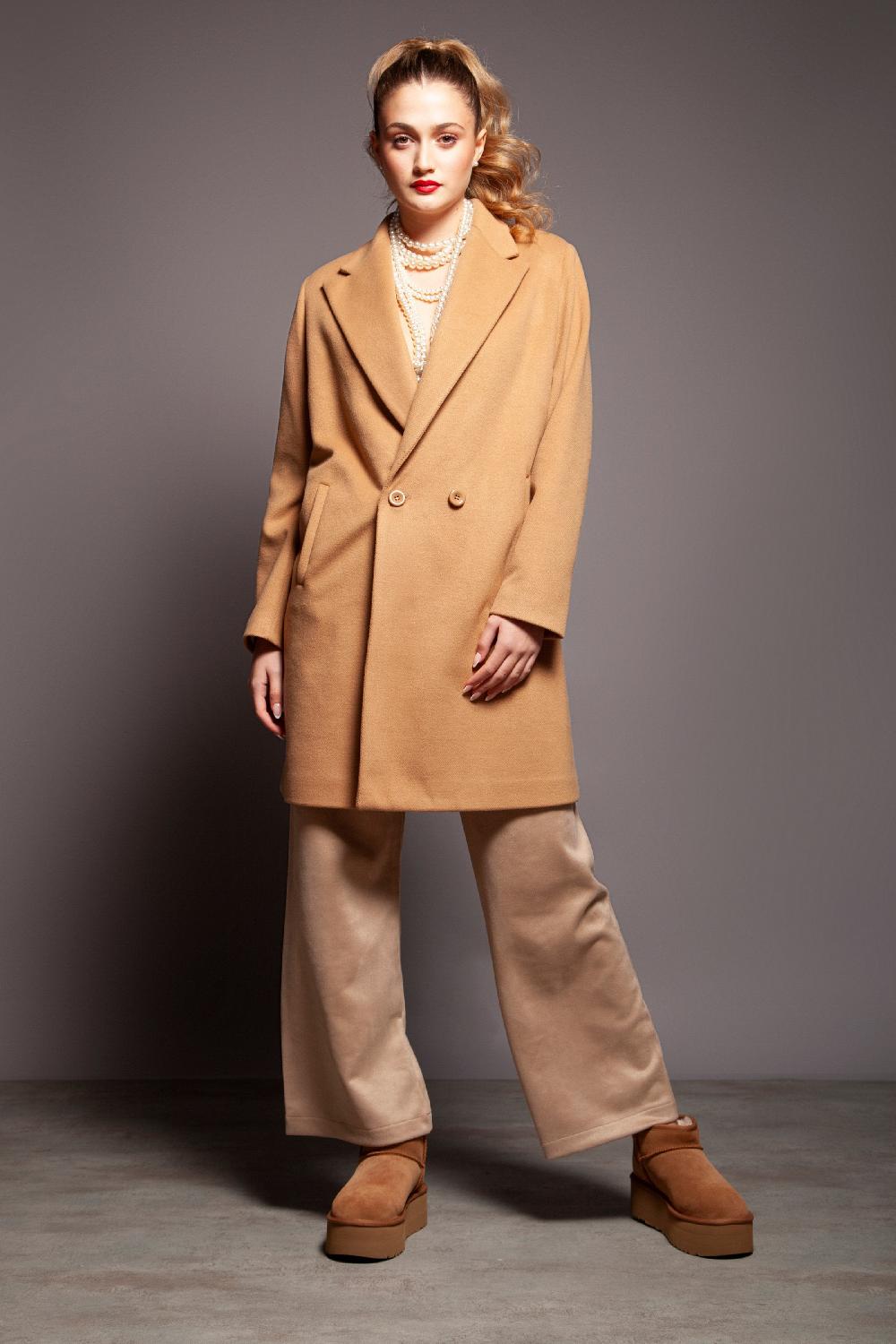 lolitas&l Abrigo beige cruzado de paño abotonadura doble Lolitas&L