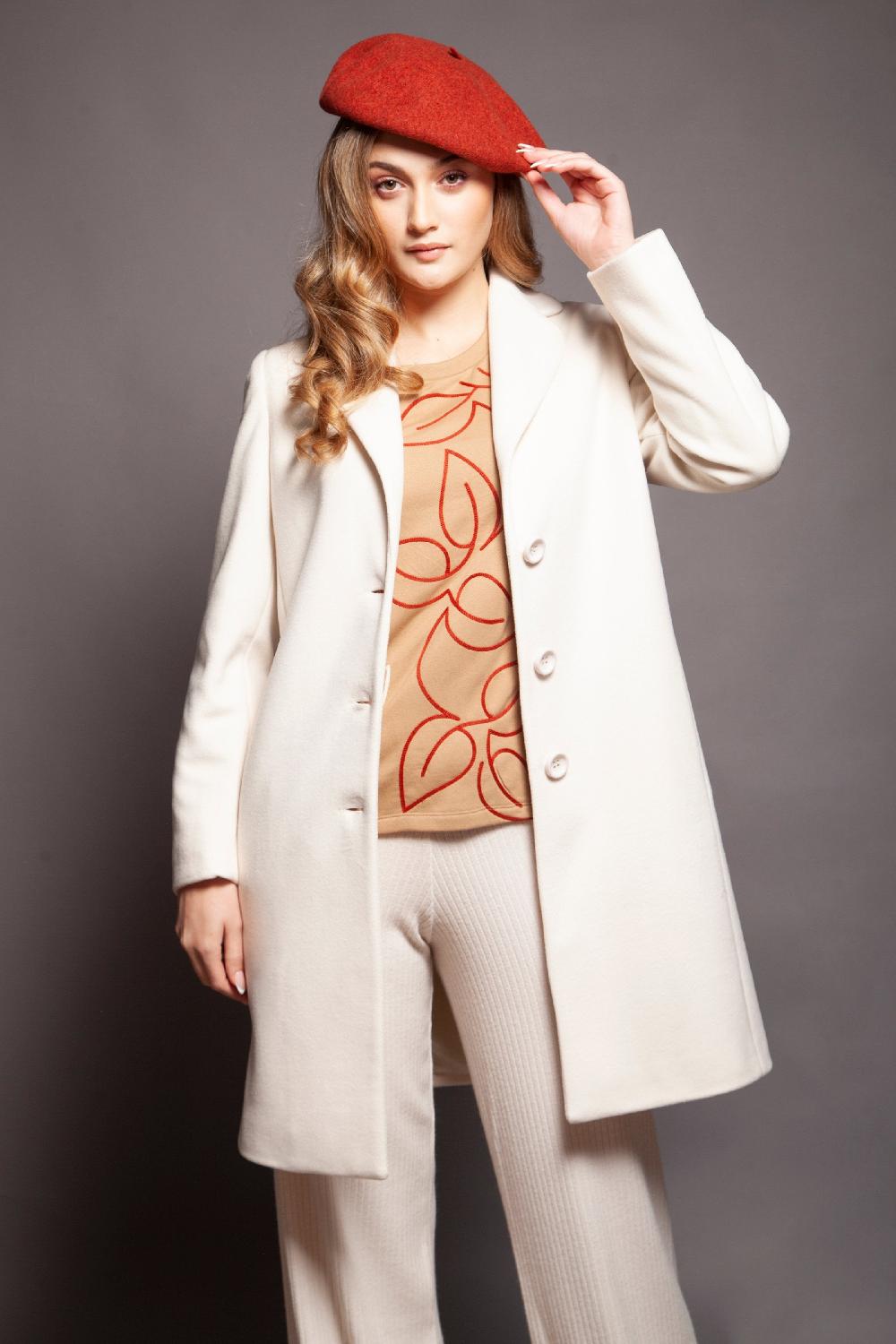 lolitas&l Abrigo Blanco De Paño Abotonado Con Solapas Lolitas&L