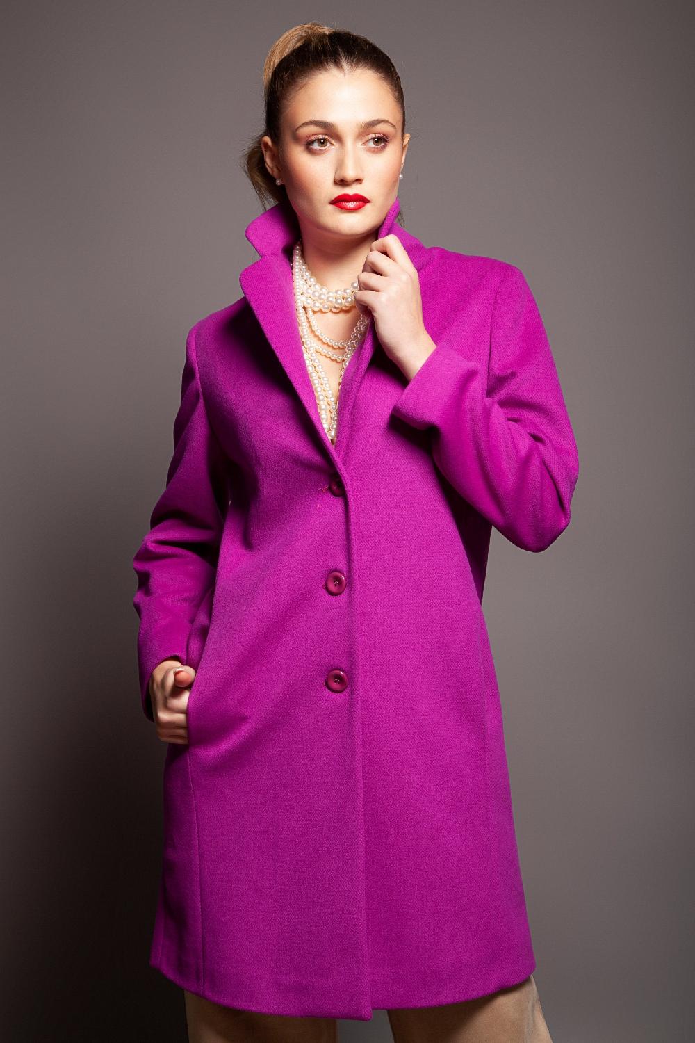 Lolitas&l Abrigo Morado De Paño Abotonado Con Solapas Lolitas&L