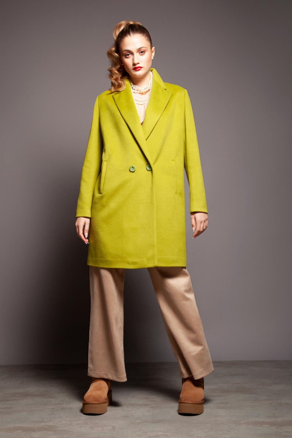 Lolitas&l Abrigo Verde Cruzado De Paño Abotonadura Doble Lolitas&L