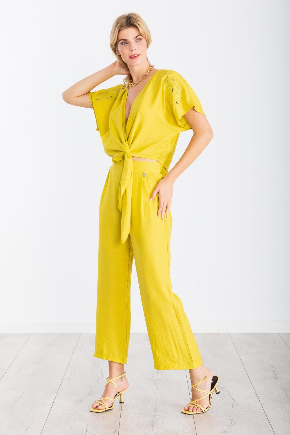 Lolitas&l Camisa Amarilla Cruzada Bordado LolitasyL