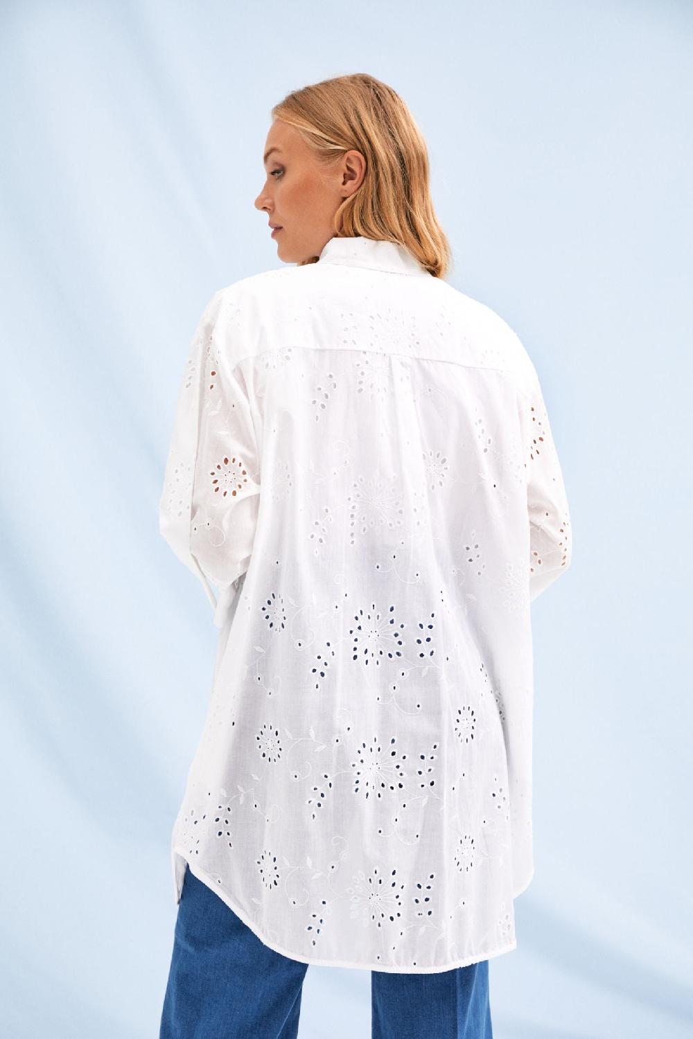 Lolitas&l Camisa Blanca Larga Grogre Manga Ancha Lolitas&L