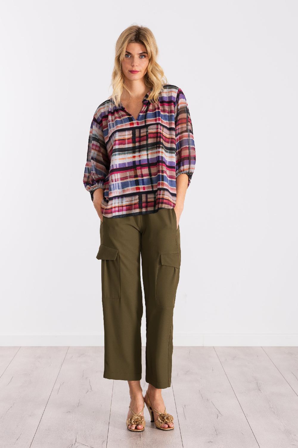 Lolitas&l Camisa Estampado Cuadros Con Goma LolitasyL