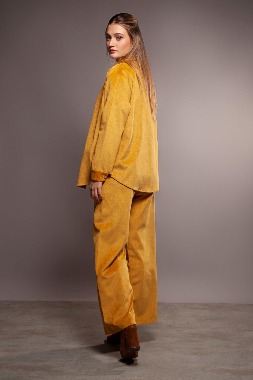 Lolitas&l Camisa Mostaza Larga Ante Botones Dorados Lolitas&L