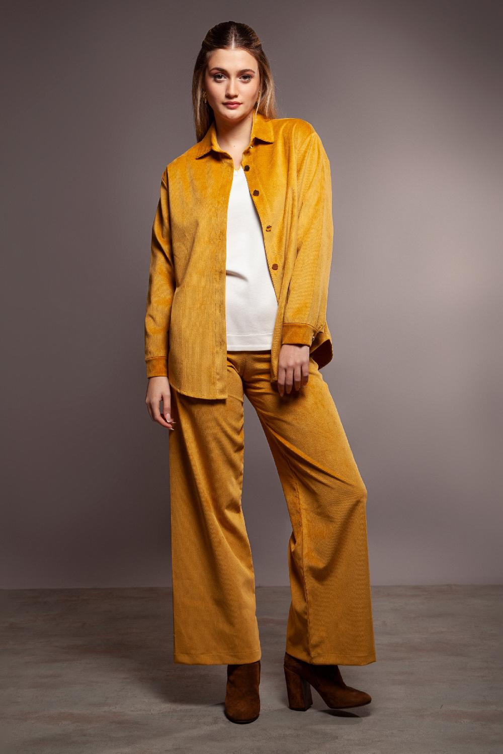 lolitas&l Camisa mostaza larga ante botones dorados Lolitas&L