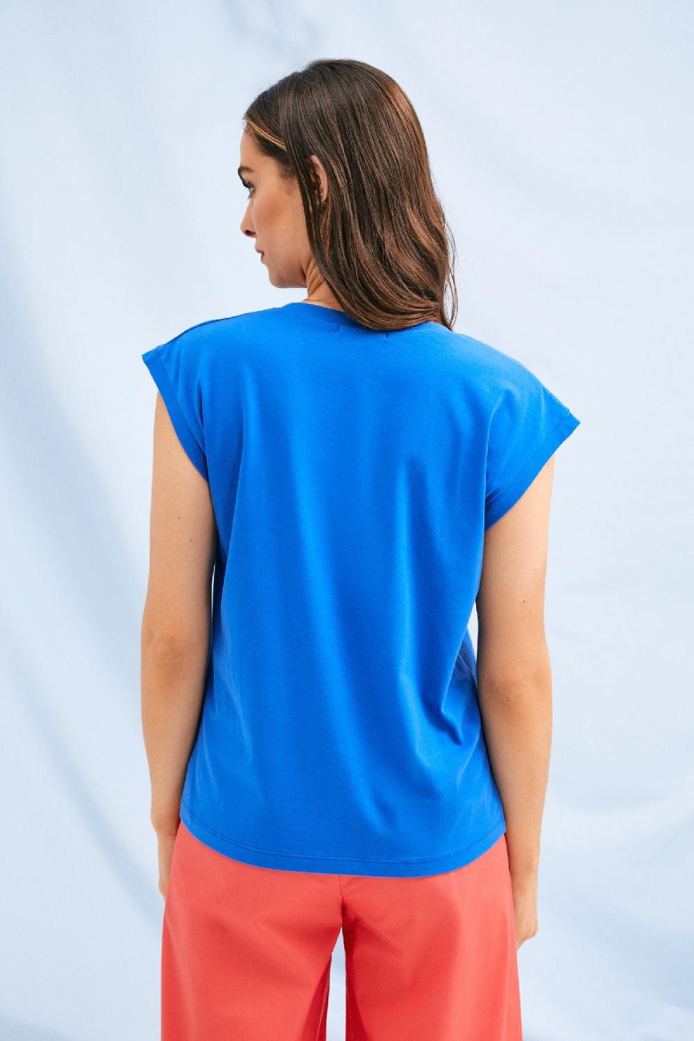 Lolitas&l Camiseta Azul Klein Logo Strass LTS Lolitas&L