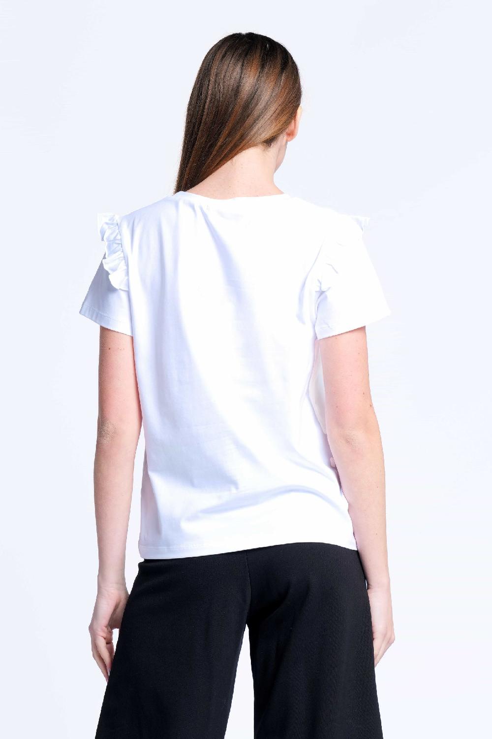 Lolitas&l Camiseta Blanca Algodon Bordado Logo Corazon Lolitas&L