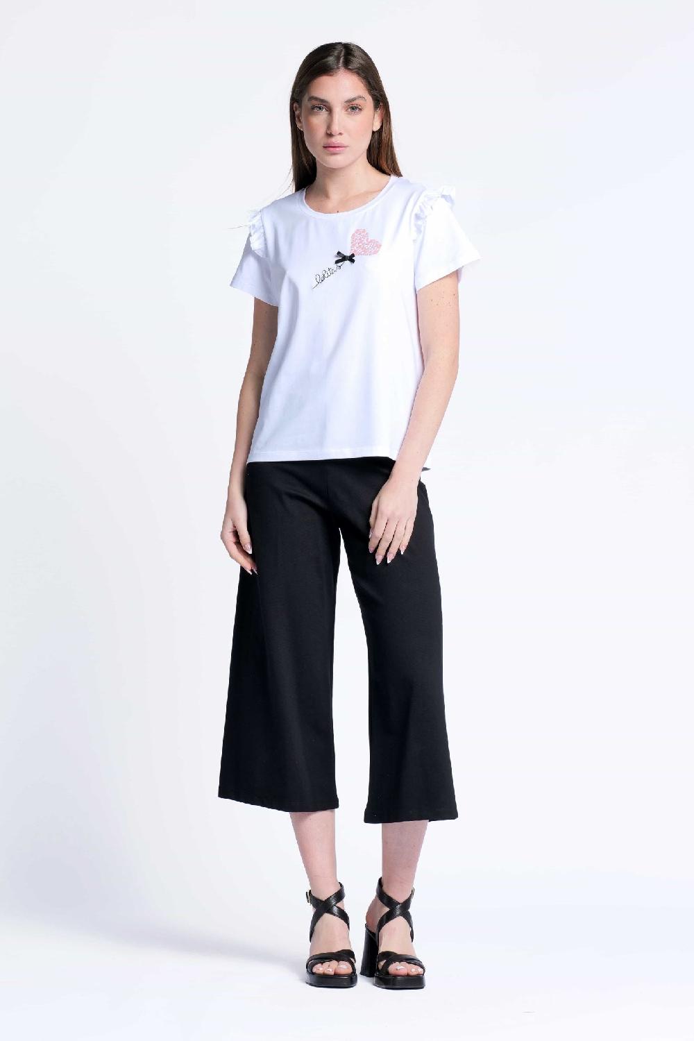 Lolitas&l Camiseta Blanca Algodon Bordado Logo Corazon Lolitas&L