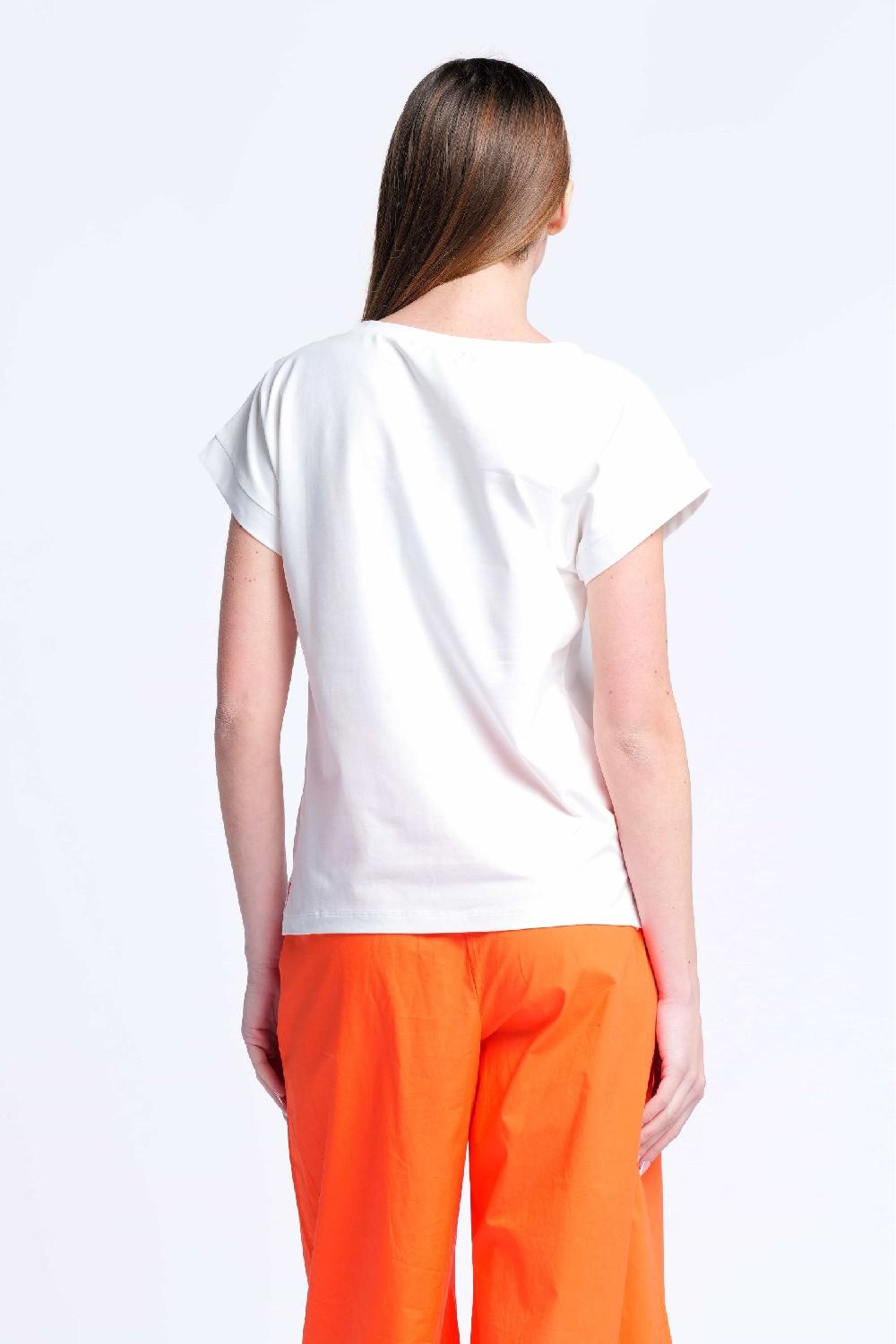 Lolitas&l Camiseta Blanca Algodon Contorno Bordado Calado Lolitas&L